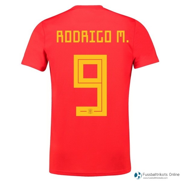 Spanien Trikot Heim Rodrigo M. 2018 Rote Fussballtrikots Günstig